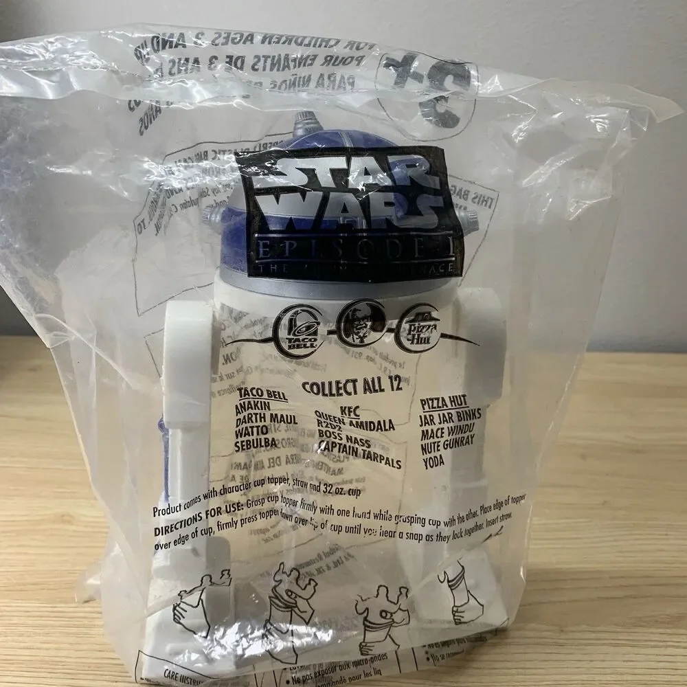 Star Wars Cup Toppers Set Lot of 9 Episode 1 Phantom Menace 90s Bundle Taco Bell
